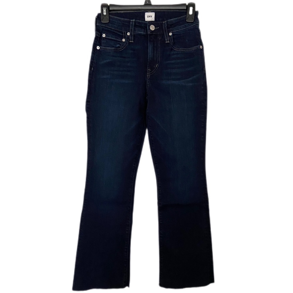 Edwin Lark Ankle with Raw Hem Bootcut Dark Wash Size 24 Minimalist Streetwear
